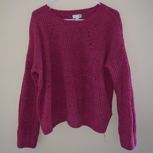 SO brand fuzzy pink sweater